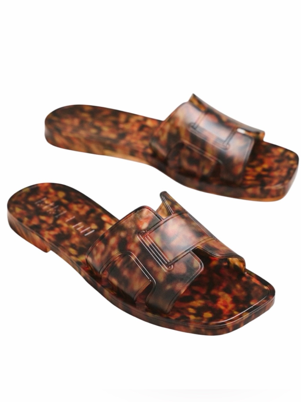 Bibi Lou Holly Jelly Tortoise Slide Sandals NIB EU 37 US 6-6.5